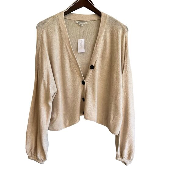American Eagle Womens Cropped Cardigan Size S Oversized Cropped Balloon Sleeves - Picture 1 of 9